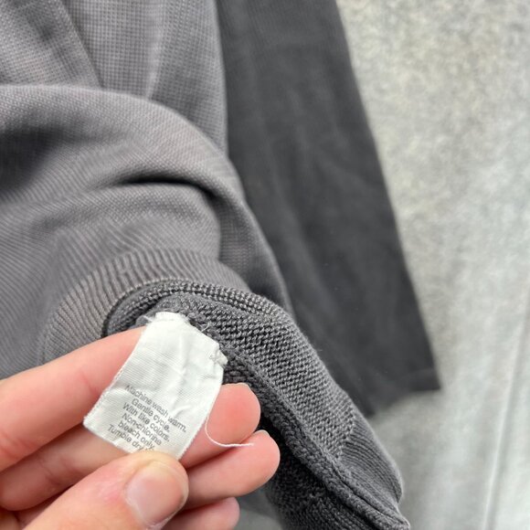 J Crew Sweater Men Medium Gray Pullover Crewneck Casual Fleece Cotton Knitted - Picture 4 of 11